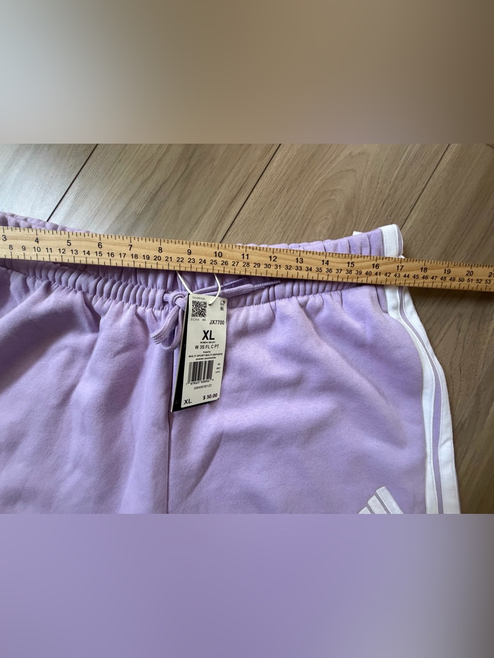 Adidas womens Fleece Sweatpant L & XL Powder Plum Purple Jogger NWT - Picture 6 of 8